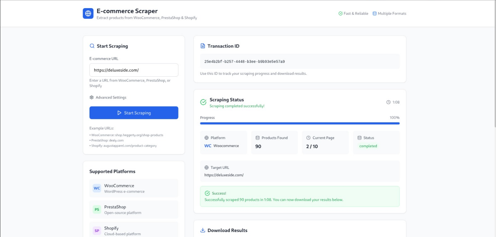 Project EComScrape | Scrapping Productos - SR AGENCY